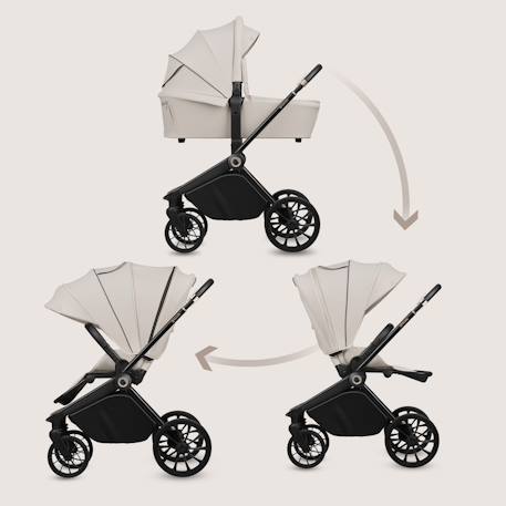 Poussette combinée 2en1 mika plus avec nacelle et accessoires Beige sand+Black onyx+Green olive+Grey stone+Mocha mousse 2 - vertbaudet enfant 