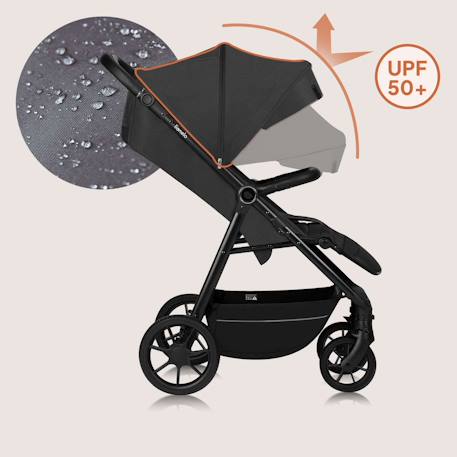 Poussette tout-terrain mira jusqu’à 22 kg avec grandes roues et assise spacieuse Black onyx+Green emerald+Grey graphite 14 - vertbaudet enfant 