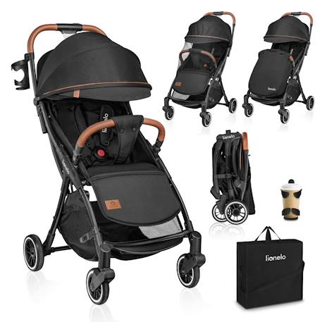 Poussette canne compacte julie one légère et pliable jusqu’à 22 kg avec accessoires Black+Stone grey 1 - vertbaudet enfant 