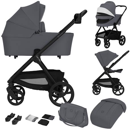 Poussette duo carmine jusqu’à 22 kg avec nacelle et accessoires Beige sand+Black onyx+Brown chocolate+Grey stone 18 - vertbaudet enfant 