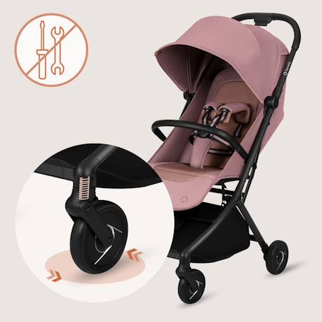 Poussette ultra-compacte sia 5,9 kg compatible avion avec moustiquaire Beige sand+Beige taupe+Blue sky+Green emerald+Pink rose 28 - vertbaudet enfant 