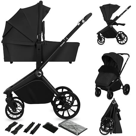 Poussette combinée 2en1 mika plus avec nacelle et accessoires Beige sand+Black onyx+Green olive+Grey stone+Mocha mousse 7 - vertbaudet enfant 