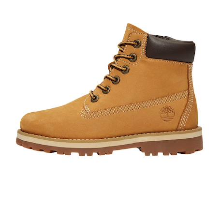 Boots garçon en cuir Jaune camel, marron 2 - vertbaudet enfant 