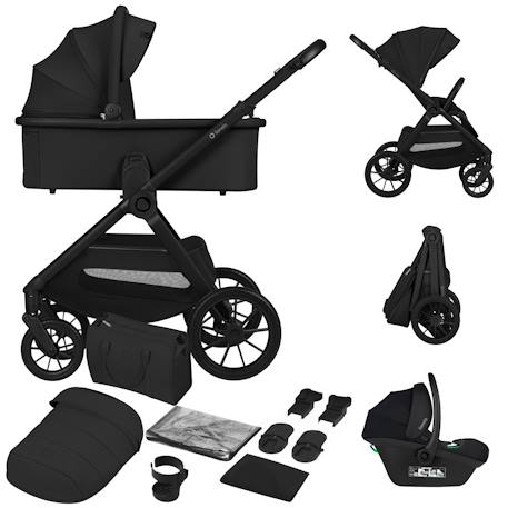 Poussette 3en1 layla jusqu’à 22 kg avec nacelle, siège-auto et accessoires Beige sand+Beige taupe+Black onyx+Green forest 13 - vertbaudet enfant 