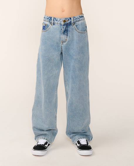 Jeans enfant hyped garçon Bleu délavé+Noir délavé 3 - vertbaudet enfant 