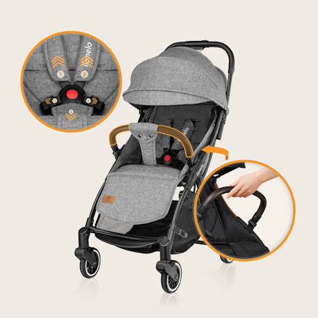 Poussette canne compacte julie one légère et pliable jusqu’à 22 kg avec accessoires Black+Stone grey 8 - vertbaudet enfant 