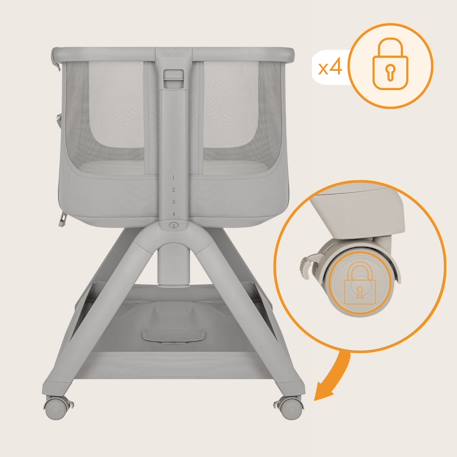 Lit cododo 2en1 luna evo avec pliage easyfold, matelas t25 et réglage sur 5 hauteurs Beige sand+Grey dove 12 - vertbaudet enfant 