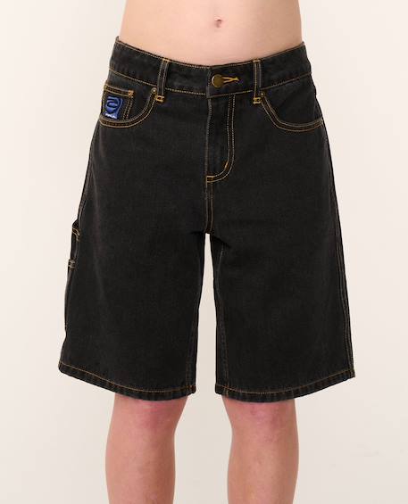 Short en jean hyped up 20' enfant Bleu délavé+Noir délavé 10 - vertbaudet enfant 