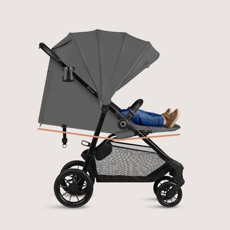 Poussette compacte emerald légère avec amortissement, pliage à une main et grand panier Beige sand+Green forest+Grey stone 14 - vertbaudet enfant 