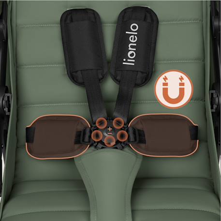 Poussette tout-terrain iva jusqu’à 22 kg avec matériaux premium et assise spacieuse Beige sand+Green forest+Grey graphite 8 - vertbaudet enfant 