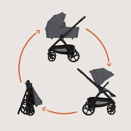Poussette duo carmine jusqu’à 22 kg avec nacelle et accessoires Beige sand+Black onyx+Brown chocolate+Grey stone 19 - vertbaudet enfant 