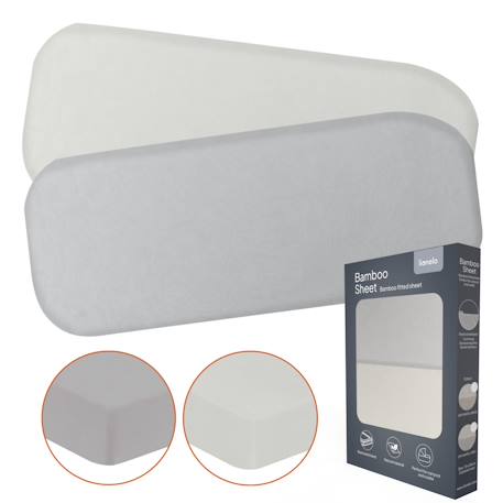 2 x draps-housses en bambou 80 x 40 cm, doux, respirants et universels Beige+Grey 7 - vertbaudet enfant 