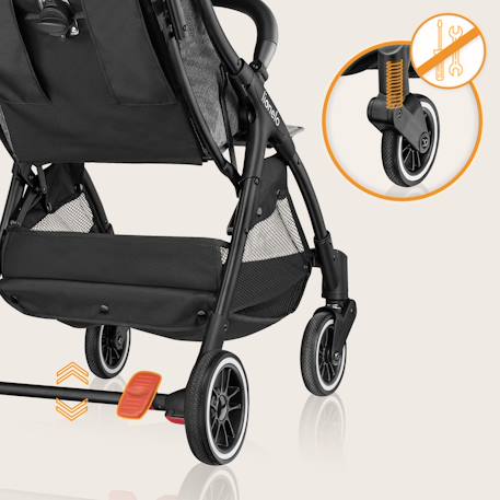 Poussette canne compacte julie one légère et pliable jusqu’à 22 kg avec accessoires Black+Stone grey 9 - vertbaudet enfant 