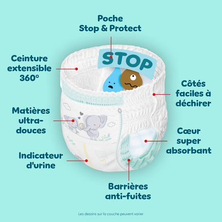 144 couches-culottes premium protection, taille 5, 12-17 kg Blanc 6 - vertbaudet enfant 