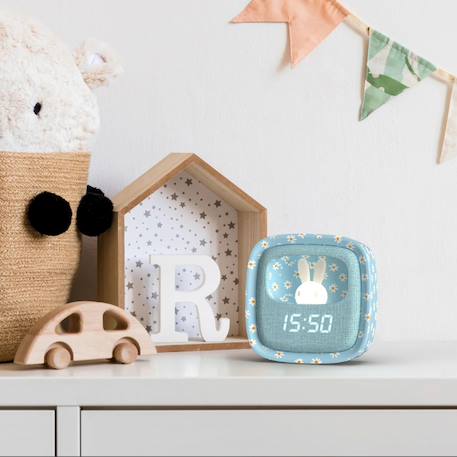 Réveil enfant avec veilleuse intégrée – Lumière LED réglable et 5 sonneries Bleu, blanc, orange 2 - vertbaudet enfant 