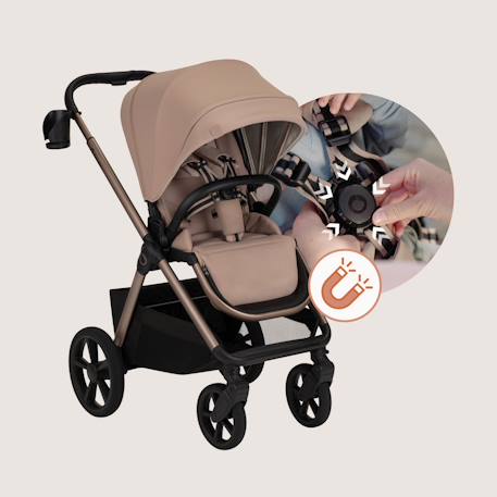 Poussette duo carmine jusqu’à 22 kg avec nacelle et accessoires Beige sand+Black onyx+Brown chocolate+Grey stone 5 - vertbaudet enfant 