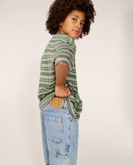 Short en jean hyped up 20' enfant Bleu délavé+Noir délavé 6 - vertbaudet enfant 