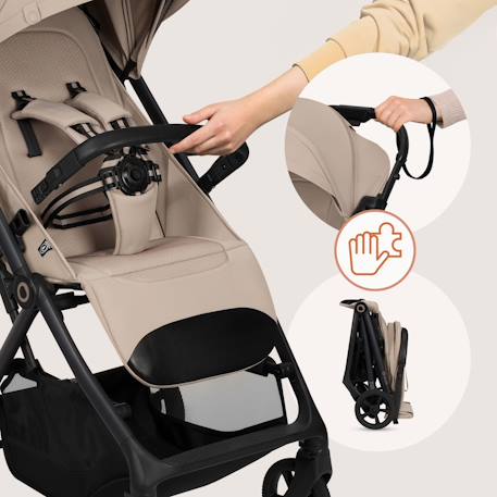 Poussette tout-terrain tansi légère avec roues graveltech, amortissement et pliage à une main Beige sand+Beige taupe+Black onyx+Green emerald 5 - vertbaudet enfant 
