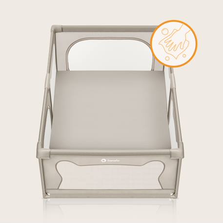 Parc bébé willow avec pliage rapide, 2 entrées latérales, parois en maille et sac de transport Beige sand+Grey concrete 2 - vertbaudet enfant 
