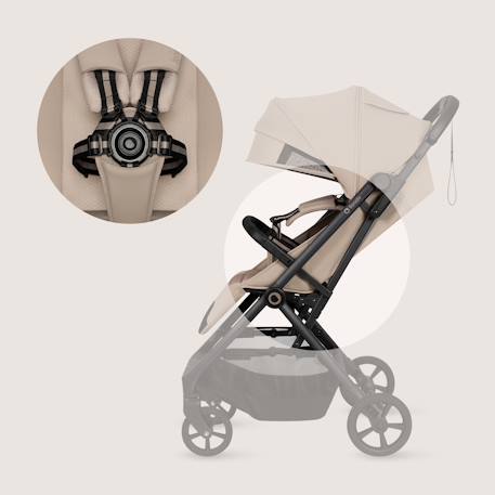 Poussette tout-terrain tansi légère avec roues graveltech, amortissement et pliage à une main Beige sand+Beige taupe+Black onyx+Green emerald 4 - vertbaudet enfant 