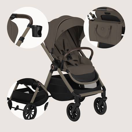 Poussette 3en1 layla jusqu’à 22 kg avec nacelle, siège-auto et accessoires Beige sand+Beige taupe+Black onyx+Green forest 12 - vertbaudet enfant 