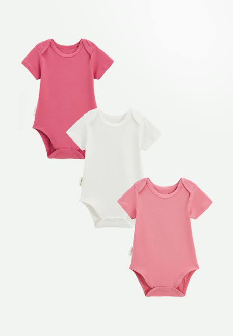 Lot de 3 bodies bébé manches courtes anaelle Rose 1 - vertbaudet enfant 