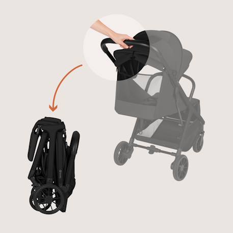 Poussette compacte cloe plus avec grandes roues, pliage automatique et ventilation Beige sand+Black onyx+Green sage 8 - vertbaudet enfant 