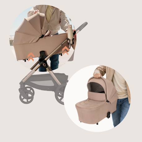 Poussette duo carmine jusqu’à 22 kg avec nacelle et accessoires Beige sand+Black onyx+Brown chocolate+Grey stone 4 - vertbaudet enfant 