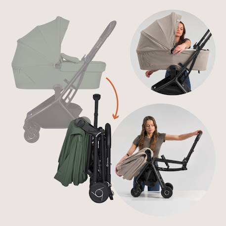 Poussette 2en1 sia ultra-légère avec nacelle, habillage pluie et moustiquaire Beige sand+Black onyx+Green emerald 14 - vertbaudet enfant 
