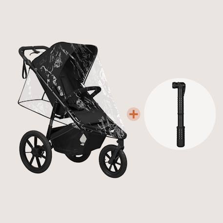 Poussette tout-terrain azura jusqu’à 22 kg avec frein double et habillage pluie Black onyx+Green forest+Grey stone 6 - vertbaudet enfant 
