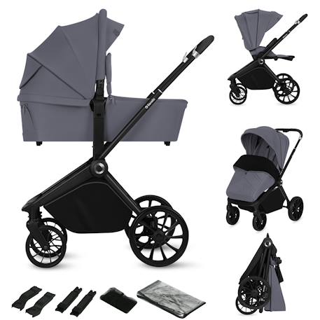 Poussette combinée 2en1 mika plus avec nacelle et accessoires Beige sand+Black onyx+Green olive+Grey stone+Mocha mousse 19 - vertbaudet enfant 