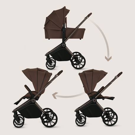 Poussette combinée 2en1 mika plus avec nacelle et accessoires Beige sand+Black onyx+Green olive+Grey stone+Mocha mousse 26 - vertbaudet enfant 