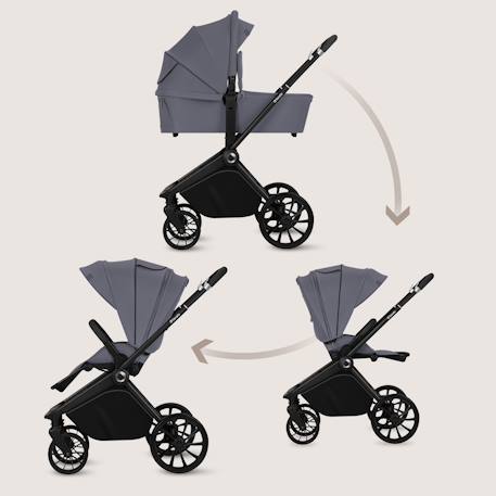 Poussette combinée 2en1 mika plus avec nacelle et accessoires Beige sand+Black onyx+Green olive+Grey stone+Mocha mousse 20 - vertbaudet enfant 