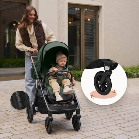 Poussette 2en1 layla jusqu’à 22 kg avec nacelle et accessoires Beige sand+Beige taupe+Black onyx+Green forest 10 - vertbaudet enfant 