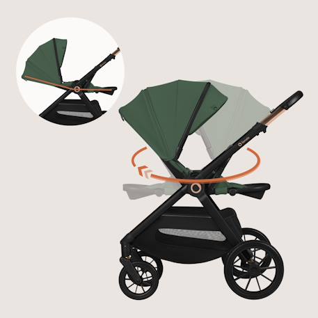 Poussette 2en1 layla jusqu’à 22 kg avec nacelle et accessoires Beige sand+Beige taupe+Black onyx+Green forest 21 - vertbaudet enfant 
