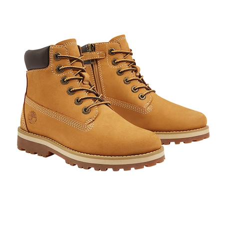 Boots garçon en cuir Jaune camel, marron 4 - vertbaudet enfant 