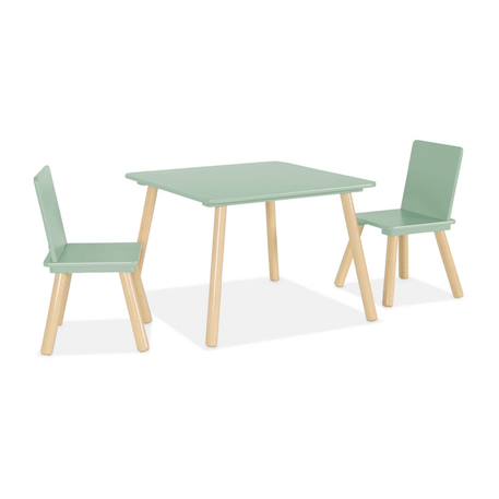 Table carrée enfant bois de pin 2 assises - judith Blanc+Jaune+Rose+Terracotta+Vert+Vert olive 26 - vertbaudet enfant 