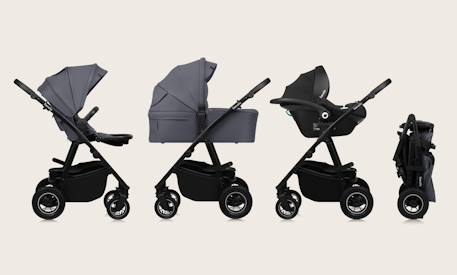 Poussette 3en1 amber plus avec nacelle, siège-auto, sac et accessoires Beige sand+Green forest+Grey graphite 14 - vertbaudet enfant 