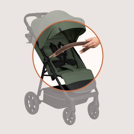 Poussette tout-terrain iva jusqu’à 22 kg avec matériaux premium et assise spacieuse Beige sand+Green forest+Grey graphite 10 - vertbaudet enfant 