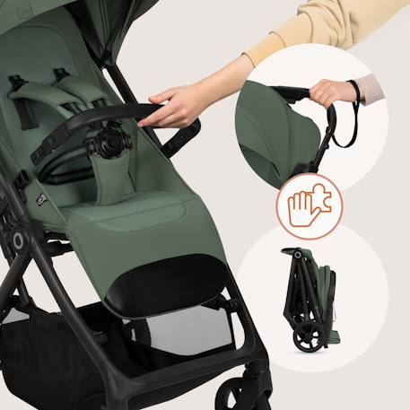 Poussette tout-terrain tansi légère avec roues graveltech, amortissement et pliage à une main Beige sand+Beige taupe+Black onyx+Green emerald 23 - vertbaudet enfant 