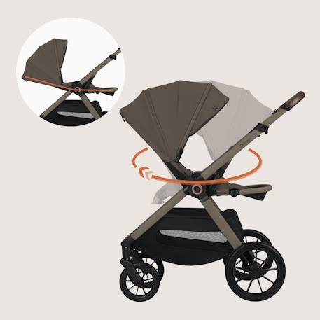 Poussette 2en1 layla jusqu’à 22 kg avec nacelle et accessoires Beige sand+Beige taupe+Black onyx+Green forest 9 - vertbaudet enfant 
