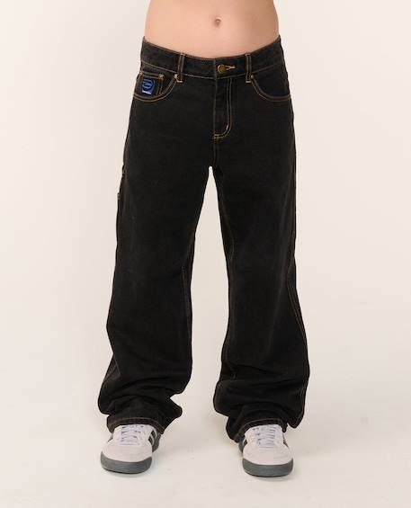Jeans enfant hyped garçon Bleu délavé+Noir délavé 7 - vertbaudet enfant 