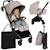 Poussette 2en1 sia ultra-légère avec nacelle, habillage pluie et moustiquaire Beige sand+Black onyx+Green emerald 1 - vertbaudet enfant 