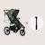 Poussette tout-terrain azura jusqu’à 22 kg avec frein double et habillage pluie Black onyx+Green forest+Grey stone 12 - vertbaudet enfant 