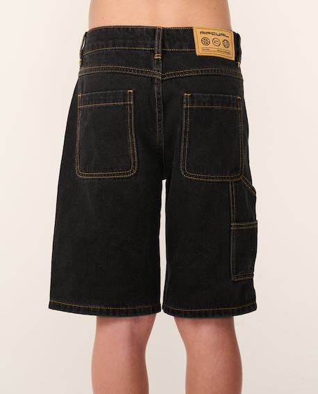 Short en jean hyped up 20' enfant Bleu délavé+Noir délavé 11 - vertbaudet enfant 