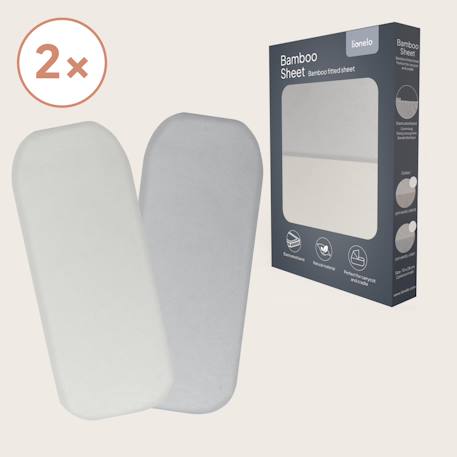 2 x draps-housses en bambou 80 x 40 cm, doux, respirants et universels Beige+Grey 11 - vertbaudet enfant 