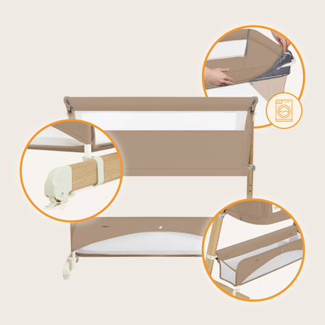 Lit cododo 5en1 thomi plus avec fonction berceau, parc bébé et canapé-lit jusqu’à 100 kg Beige carmel+Grey concrete 6 - vertbaudet enfant 