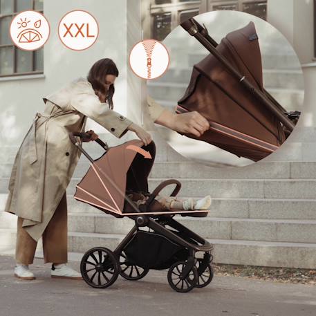 Poussette combinée 2en1 mika plus avec nacelle et accessoires Beige sand+Black onyx+Green olive+Grey stone+Mocha mousse 10 - vertbaudet enfant 