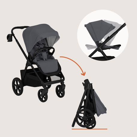 Poussette trio carmine jusqu’à 22 kg avec nacelle, siège-auto et accessoires Beige sand+Grey stone 12 - vertbaudet enfant 