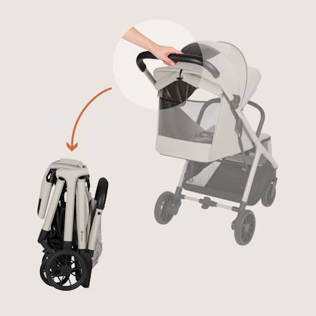 Poussette compacte cloe plus avec grandes roues, pliage automatique et ventilation Beige sand+Black onyx+Green sage 2 - vertbaudet enfant 